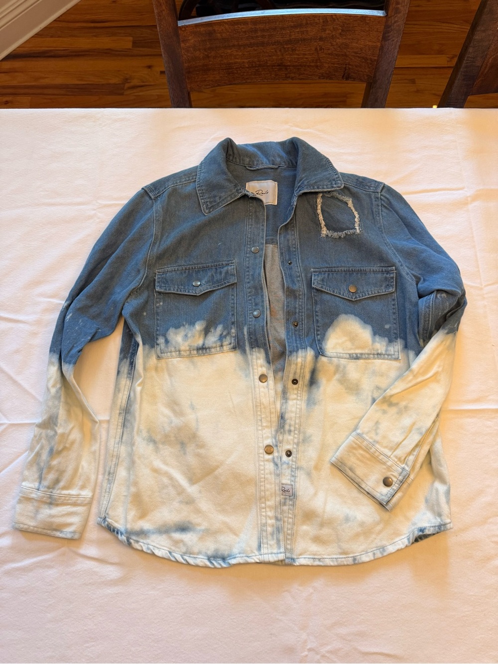 Rails Turner Button Up in Bleached Denim - Picture 2 of 7